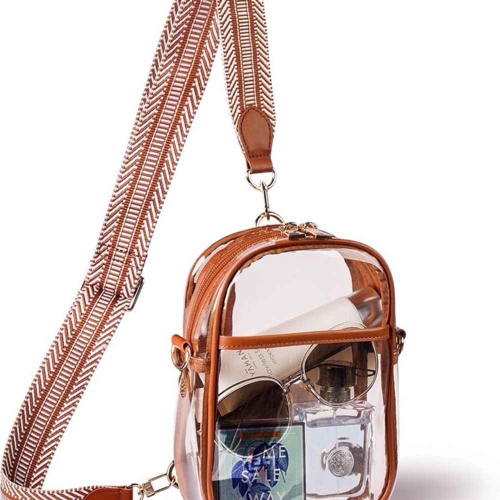 Chic Transparent Brown Crossbody Bag